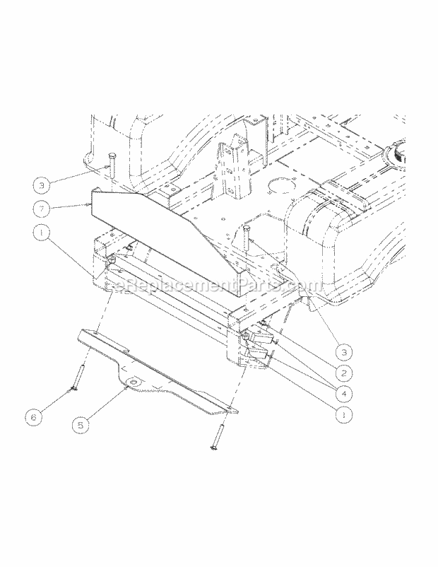 Rear Bumper Diagram and Parts List for M54-KW 53AI8CTW750-23HP-OHV Cub Cadet Lawn Tractor